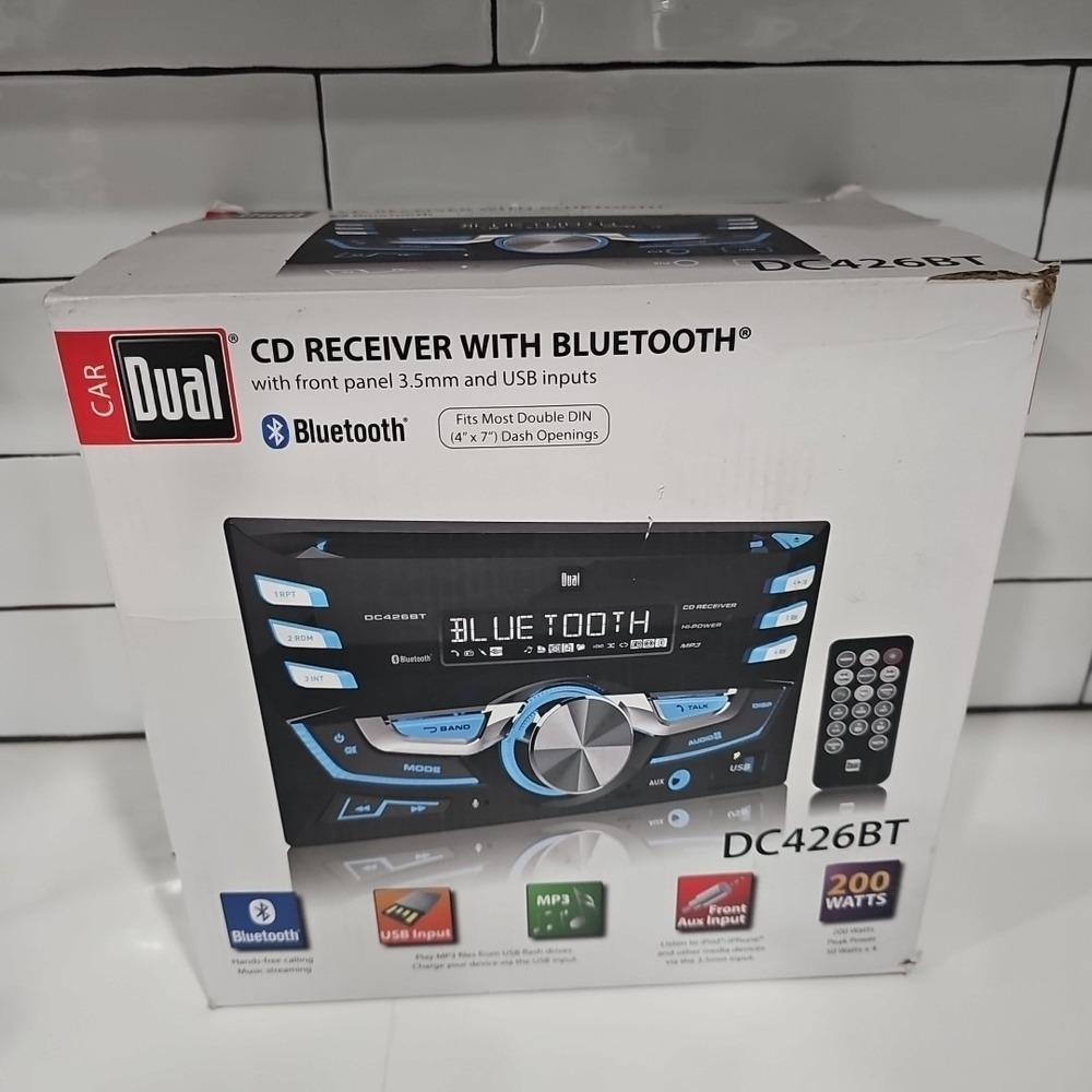 NIB DUAL DC426BT Multimedia 3.7" LCD Display Double DIN Car Stereo W/Bluetooth